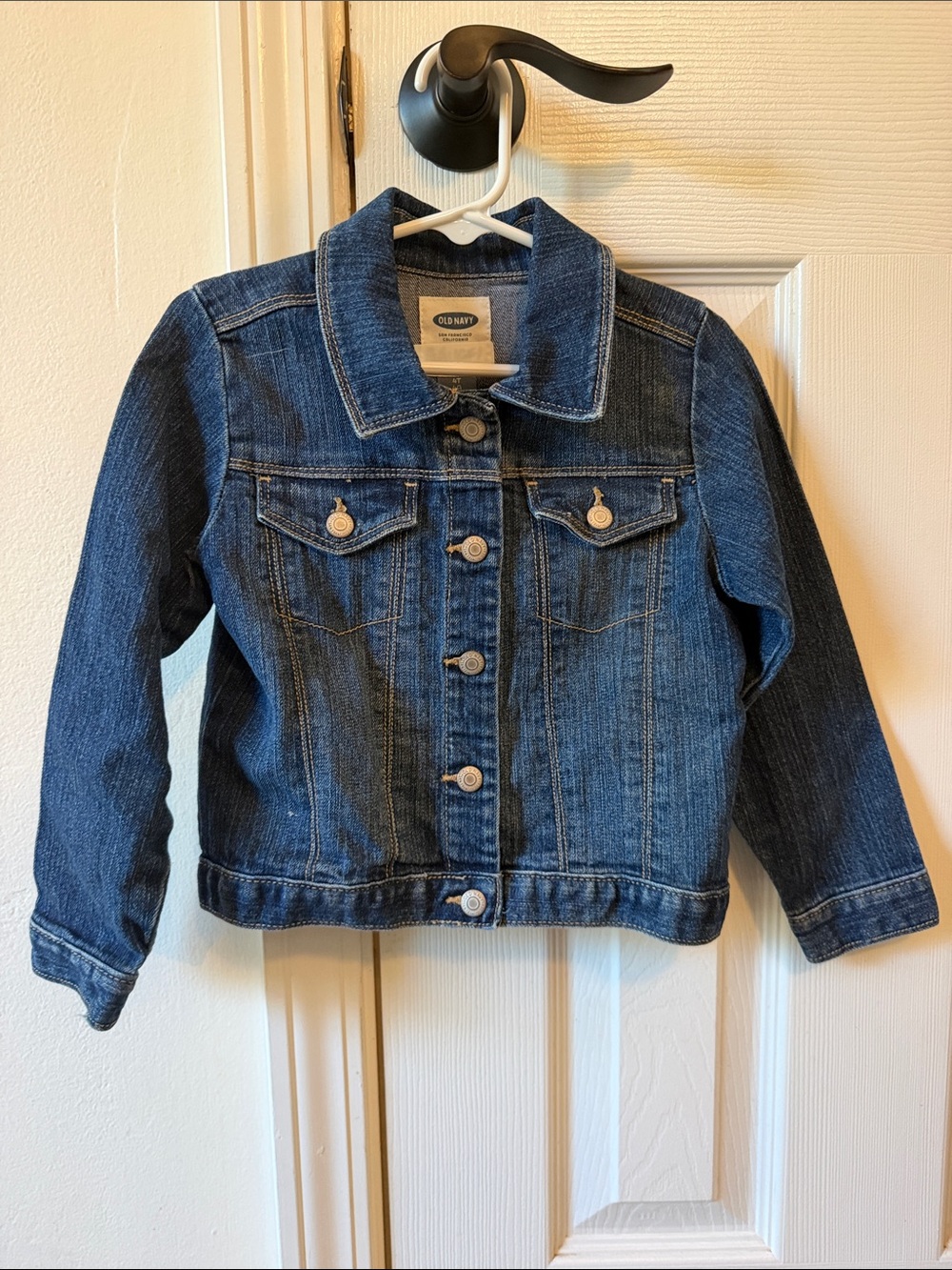 Old Navy Kids Dark Blue Denim Jacket with Button Front